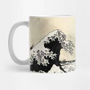 Hokusai waves sumi e style Mug